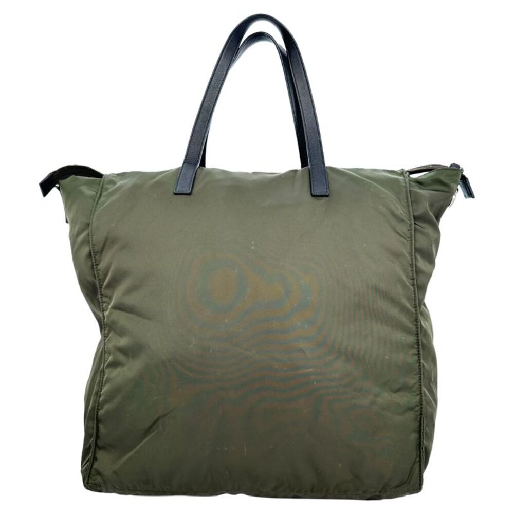 Prada Militare Vela Nylon and Saffiano Leather Tote Bag in Olive Green Nylon - Picture 3 of 11